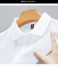 SaneShoppe-2025 Embroidered Men's Cotton Polo Shirt Top Summer Collection
