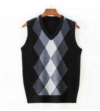 SaneShoppe - 2025Men's Sleeveless Knitted Vest V - neck Sweater for Autumn and Winter Versatile and Slim Fit Pullover Sweater
