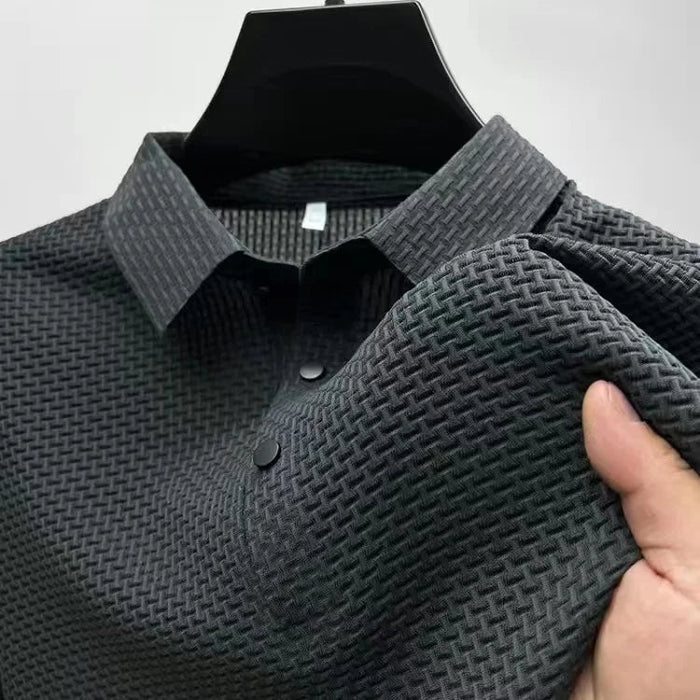 SaneShoppe-Men's Breathable M-4XL Summer T-shirt Business Casual Top 2026