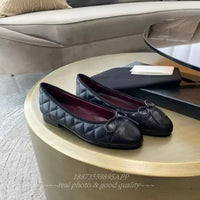 SaneShoppe-2026 Denim Blazer Ballet Flats Leather Round Toe Women's Shoes