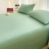 SaneShoppe-100% Cotton Solid Color Bed Sheet Set - 2026 Simple Style Comfort Series