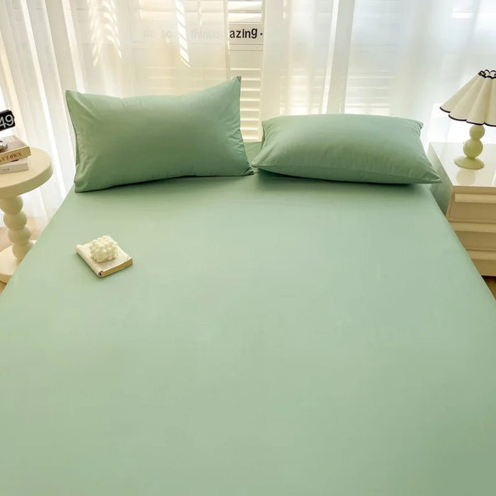SaneShoppe-100% Cotton Solid Color Bed Sheet Set - 2026 Simple Style Comfort Series