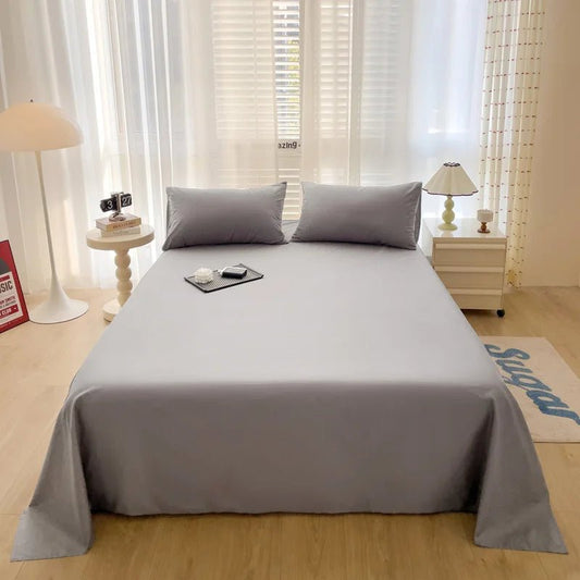 SaneShoppe-100% Cotton Solid Color Bed Sheet Set - 2026 Simple Style Comfort Series