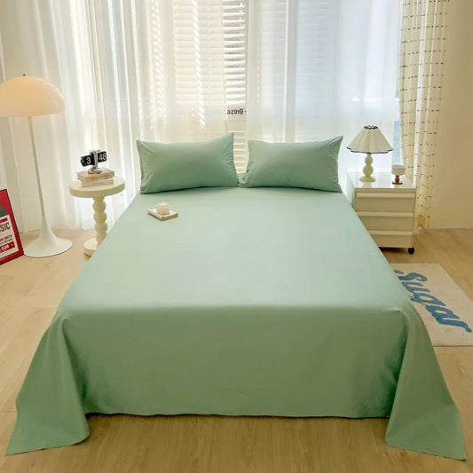SaneShoppe-100% Cotton Solid Color Bed Sheet Set - 2026 Simple Style Comfort Series