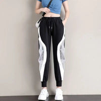 SaneShoppe - 2026 Spring and Autumn New Splicing Embroidered Sports Pants Women Fashion Trend Loose Large Size Haren Small Foot Guard Pants