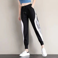 SaneShoppe - 2026 Spring and Autumn New Splicing Embroidered Sports Pants Women Fashion Trend Loose Large Size Haren Small Foot Guard Pants
