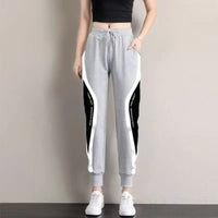 SaneShoppe - 2026 Spring and Autumn New Splicing Embroidered Sports Pants Women Fashion Trend Loose Large Size Haren Small Foot Guard Pants