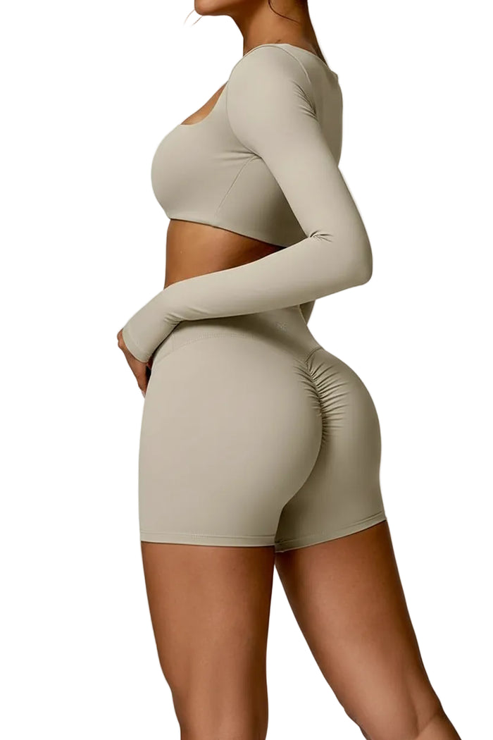 SaneShoppe-Women's Yoga Gym Set 2PCS Quick-Drying Sports Suit Long Sleeve Running Workout