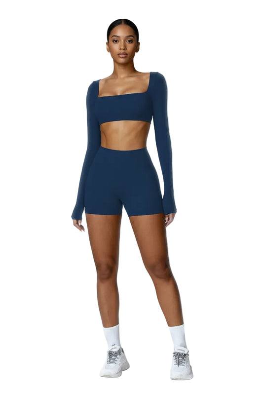 SaneShoppe-Women's Yoga Gym Set 2PCS Quick-Drying Sports Suit Long Sleeve Running Workout