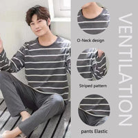 SaneShoppe-Men's Long-Sleeved Pajama Set, Winter Fashion Loungewear