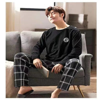 SaneShoppe-Men's Long-Sleeved Pajama Set, Winter Fashion Loungewear