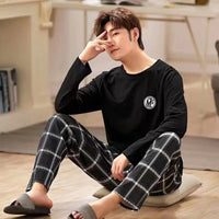 SaneShoppe-Men's Long-Sleeved Pajama Set, Winter Fashion Loungewear