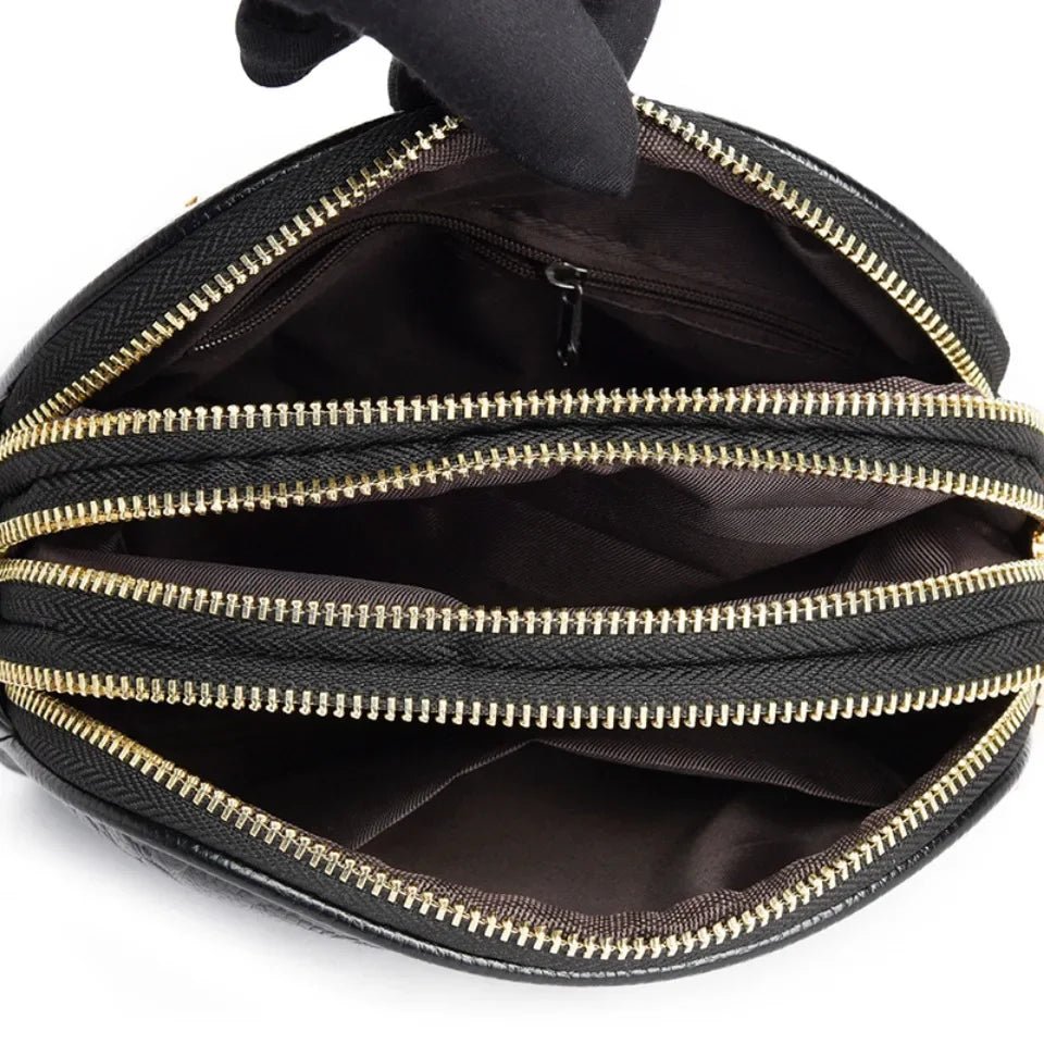 SaneShoppe - 3 Layers Zipper Pockets Quality Crocodile PU Leather Women's Handbags Shoulder CrossBody Bags Light Luxury Female Handbag Sac