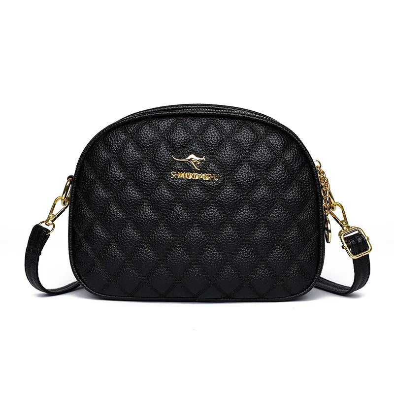 SaneShoppe - 3 Layers Zipper Pockets Quality Crocodile PU Leather Women's Handbags Shoulder CrossBody Bags Light Luxury Female Handbag Sac