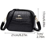 SaneShoppe - 3 Layers Zipper Pockets Quality Crocodile PU Leather Women's Handbags Shoulder CrossBody Bags Light Luxury Female Handbag Sac
