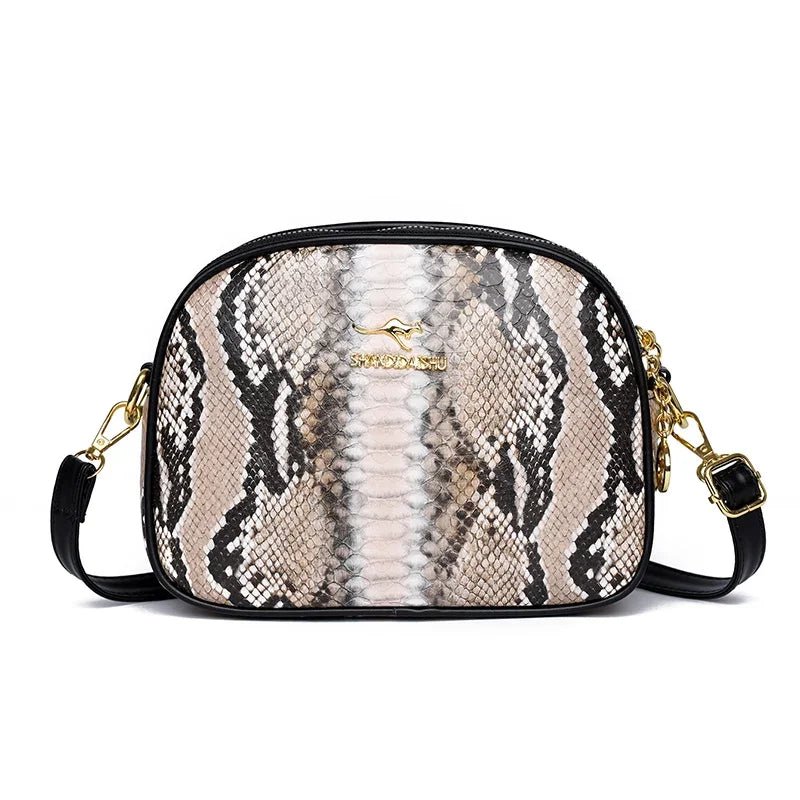 SaneShoppe - 3 Layers Zipper Pockets Quality Crocodile PU Leather Women's Handbags Shoulder CrossBody Bags Light Luxury Female Handbag Sac