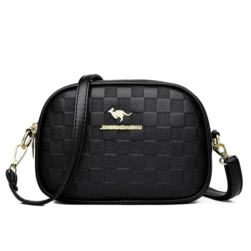 SaneShoppe - 3 Layers Zipper Pockets Quality Crocodile PU Leather Women's Handbags Shoulder CrossBody Bags Light Luxury Female Handbag Sac