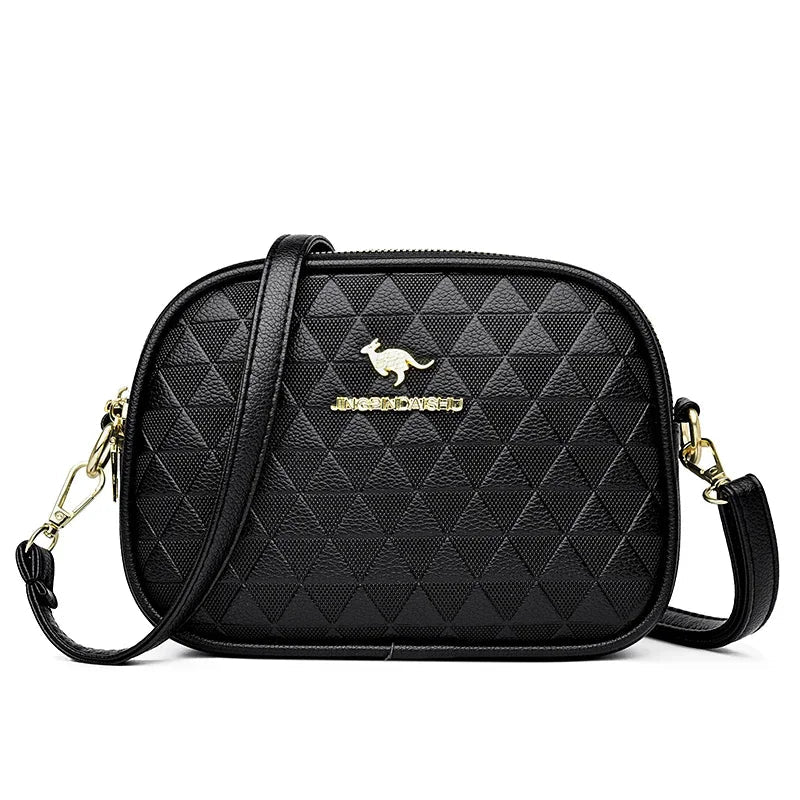 SaneShoppe - 3 Layers Zipper Pockets Quality Crocodile PU Leather Women's Handbags Shoulder CrossBody Bags Light Luxury Female Handbag Sac