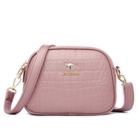 SaneShoppe - 3 Layers Zipper Pockets Quality Crocodile PU Leather Women's Handbags Shoulder CrossBody Bags Light Luxury Female Handbag Sac