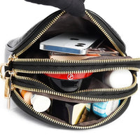 SaneShoppe - 3 Layers Zipper Pockets Quality Crocodile PU Leather Women's Handbags Shoulder CrossBody Bags Light Luxury Female Handbag Sac