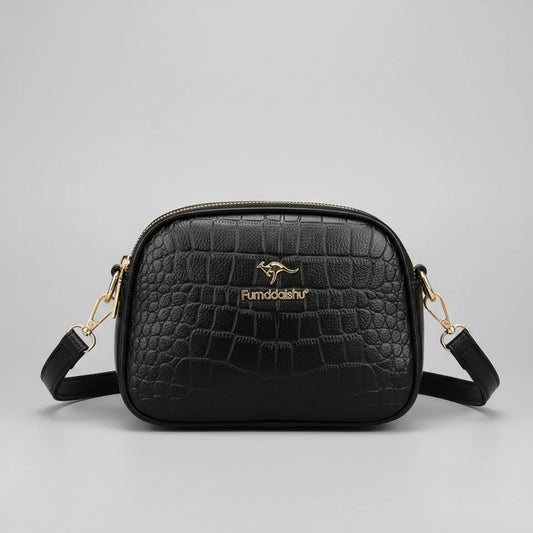 SaneShoppe-Luxury Crocodile PU Leather Women's CrossBody Bag with Zipper Pockets