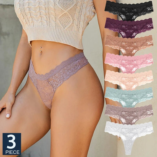 SaneShoppe - 3 pièces / lot S - XL culottes sexy femme string en dentelle lingerie bikini