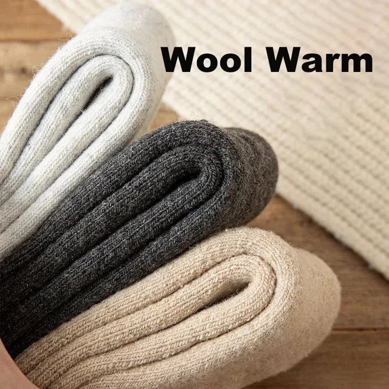 SaneShoppe - 3Pairs/Men's Winter Warm Wool Socks Women Super Thick Heart Thickened Loop Merino Wool Socks