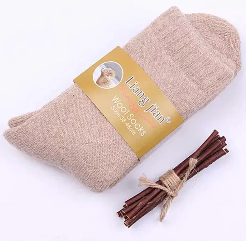 SaneShoppe - 3Pairs/Men's Winter Warm Wool Socks Women Super Thick Heart Thickened Loop Merino Wool Socks