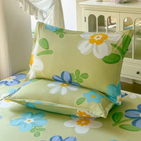 SaneShoppe-Solid Color Bed Sheet Set with Pillowcase - Single/Queen/King Size Flat Bedsheets