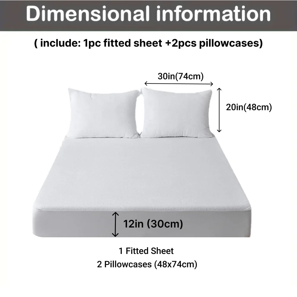 SaneShoppe-Soft Cotton Bed Sheet Set with Pillowcases, Breathable Mattress Cover and Bedding Set