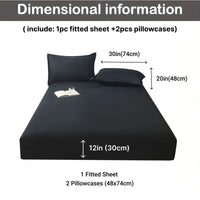 SaneShoppe-Soft Cotton Bed Sheet Set with Pillowcases, Breathable Mattress Cover and Bedding Set