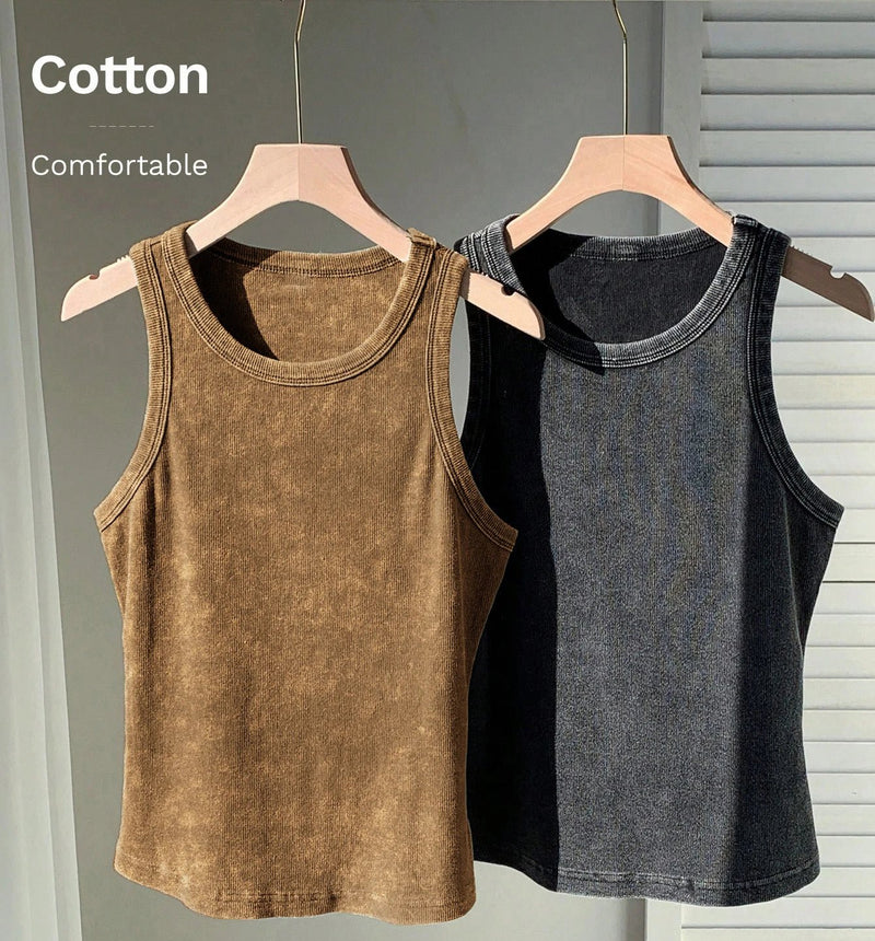 SaneShoppe - 3PCS Set Cotton Camisole Vest Paired Summer Slim Fit Clothing Simple Versatile Basic Top Breathable Womens Korean Style Tops