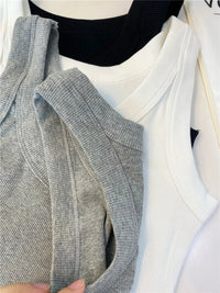 SaneShoppe - 3PCS Set Cotton Camisole Vest Paired Summer Slim Fit Clothing Simple Versatile Basic Top Breathable Womens Korean Style Tops