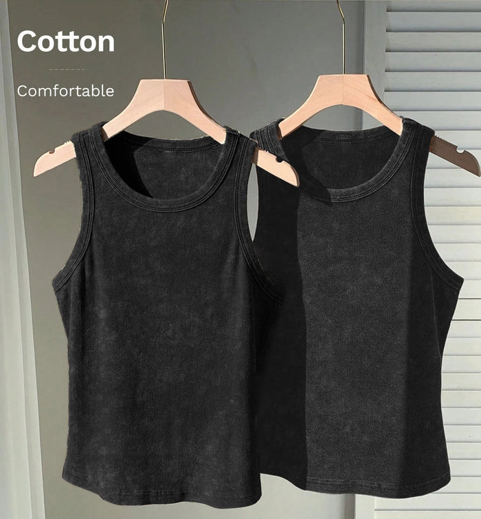 SaneShoppe - 3PCS Set Cotton Camisole Vest Paired Summer Slim Fit Clothing Simple Versatile Basic Top Breathable Womens Korean Style Tops