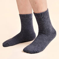 SaneShoppe - 6 Pairs Winter Wool Socks Male Men's Socks Super Thicker Solid Socks Merino Plush Women's Socks Against Cold Snow Terry Socks