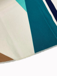 SaneShoppe - A Batwing - Sleeved, Belted Dress with Geometric Patterns It Is Suitable for Commuting in Spring and Summer, Featuring an Elegant Style.