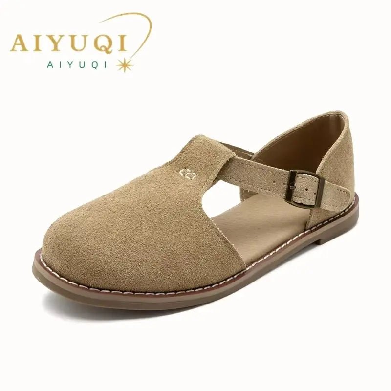 SaneShoppe-Stylish Genuine Leather Hollow Roman Sandals for Women