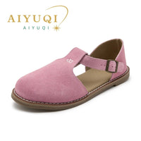 SaneShoppe-Stylish Genuine Leather Hollow Roman Sandals for Women