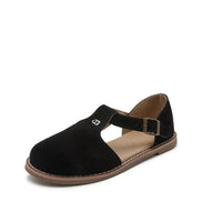 SaneShoppe-Stylish Genuine Leather Hollow Roman Sandals for Women