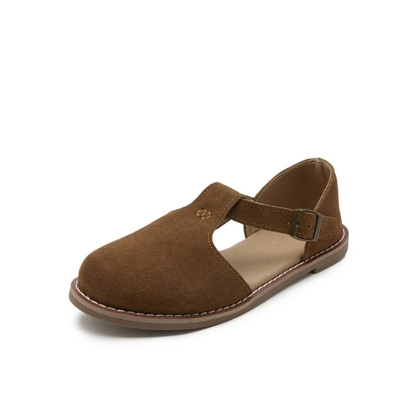 SaneShoppe-Stylish Genuine Leather Hollow Roman Sandals for Women