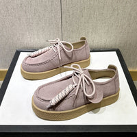 SaneShoppe-AIYUQI 2026 Genuine Leather Women's Shoes Flat Lace-up Loafers Large Size