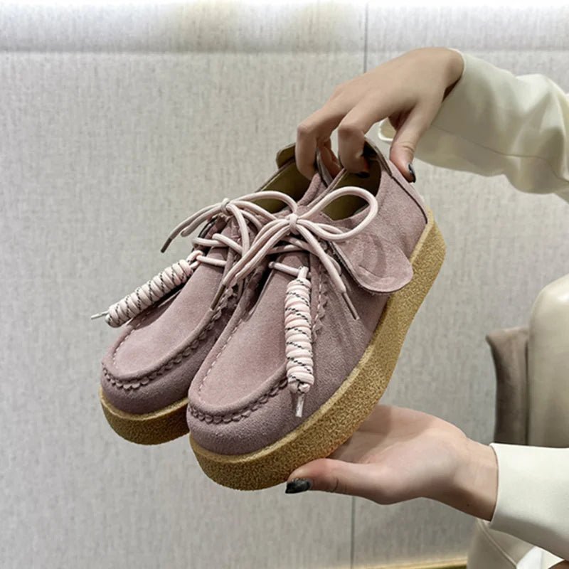 SaneShoppe-AIYUQI 2026 Genuine Leather Women's Shoes Flat Lace-up Loafers Large Size