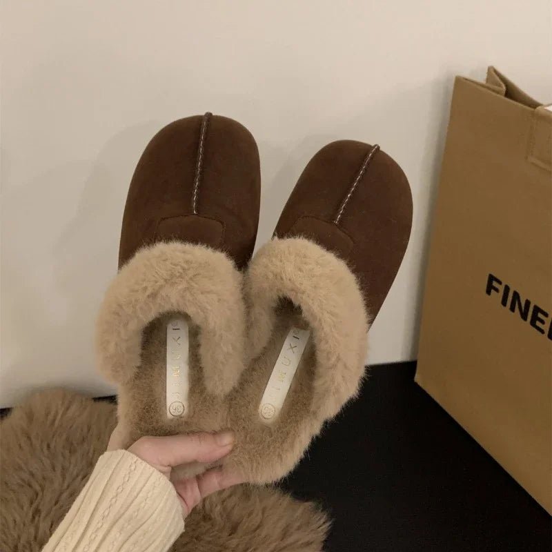 SaneShoppe - AJGS Natural Wool Grass Slippers Australian Sheepskin All - in - one Slippers Women's Home Flats Non - slip Women Shoes