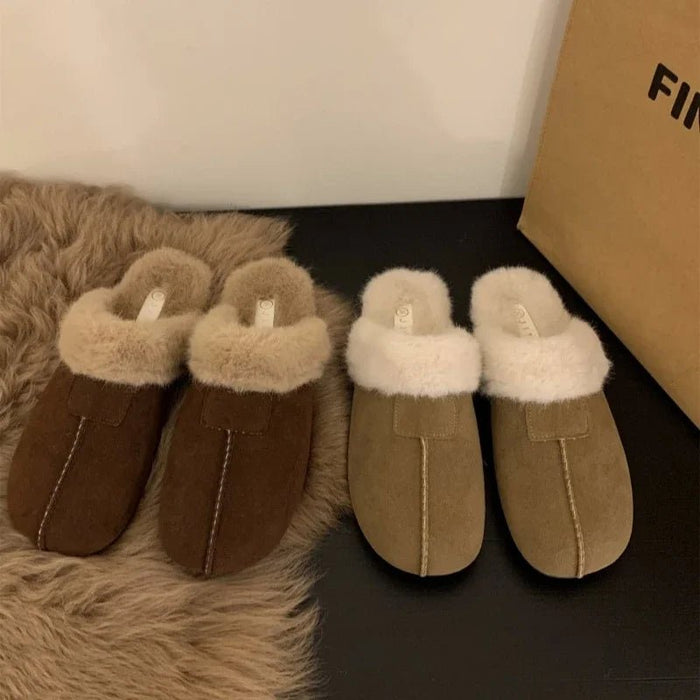 SaneShoppe - AJGS Natural Wool Grass Slippers Australian Sheepskin All - in - one Slippers Women's Home Flats Non - slip Women Shoes