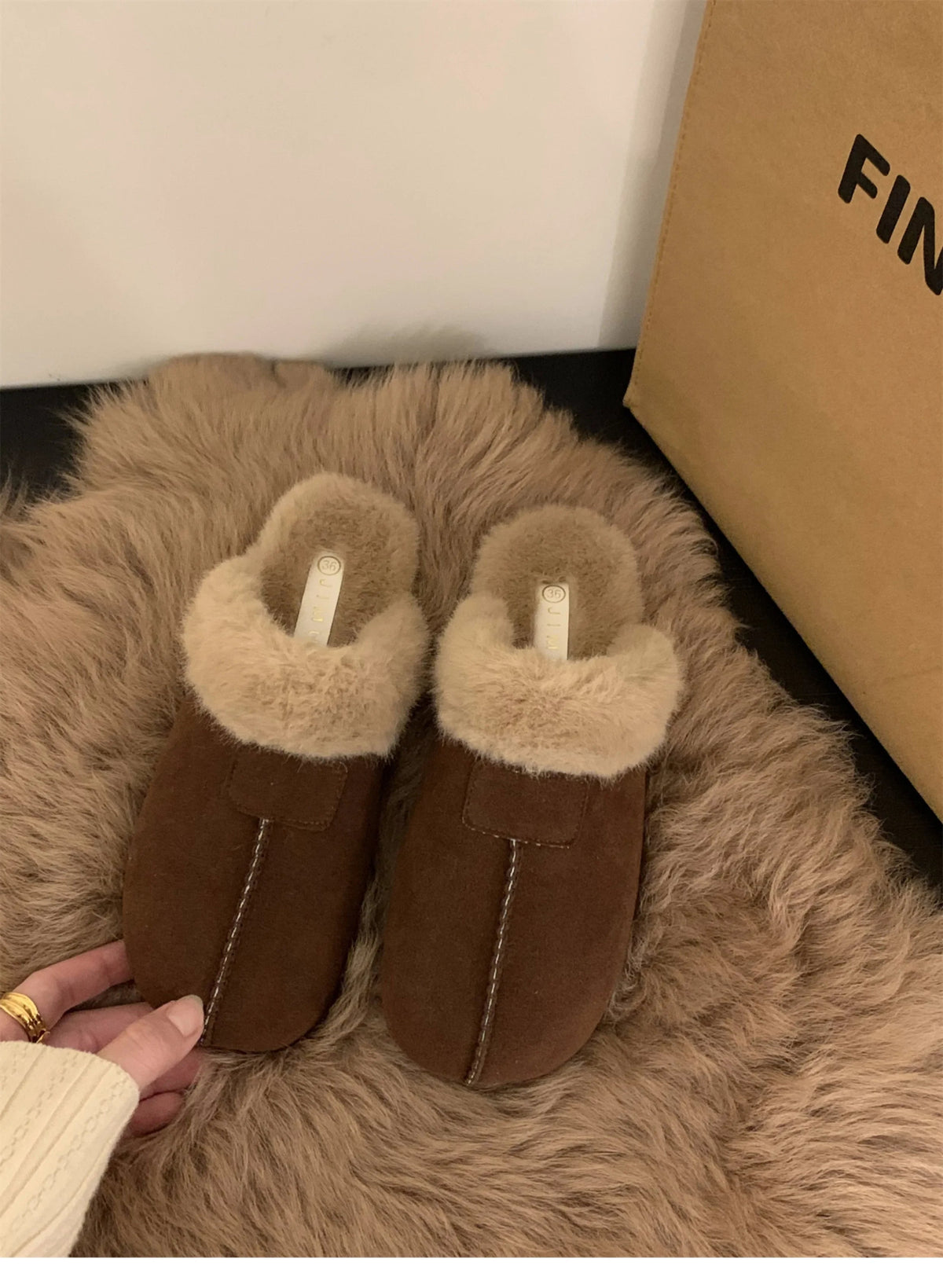 SaneShoppe - AJGS Natural Wool Grass Slippers Australian Sheepskin All - in - one Slippers Women's Home Flats Non - slip Women Shoes