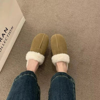 SaneShoppe - AJGS Natural Wool Grass Slippers Australian Sheepskin All - in - one Slippers Women's Home Flats Non - slip Women Shoes