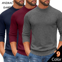 SaneShoppe-Men's Mock Turtleneck Pullover Sweater for Cold Days - Streetwear Style