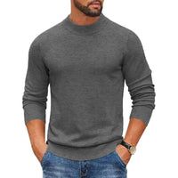 SaneShoppe-Men's Mock Turtleneck Pullover Sweater for Cold Days - Streetwear Style
