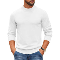 SaneShoppe-Men's Mock Turtleneck Pullover Sweater for Cold Days - Streetwear Style