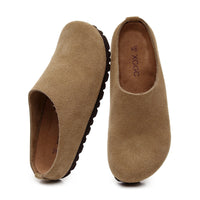 SaneShoppe-Cork Footbed Sandals with Arch Support - Anti Slip Leather Clogs